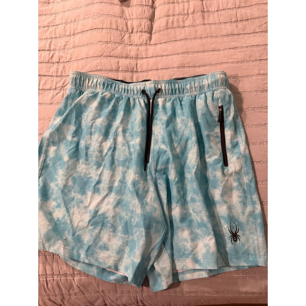 Spyder Swim Mens XXL Blue Tie Dye Board Shorts UV Protection Mesh Lined Trunks